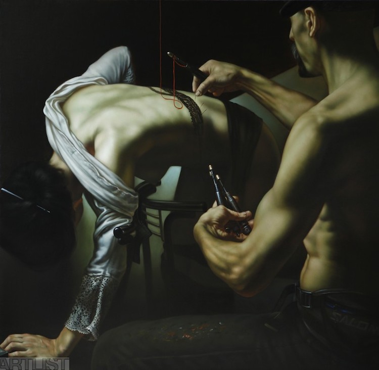 © Karel Balcar | pintura | hiperrealismo | sadomasoquismo | bondage | arte a un click | A1CGalería